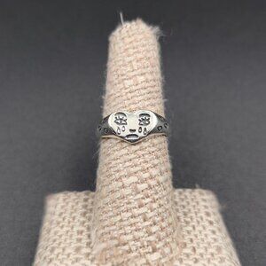 Size 7 Sterling Silver Crying Woman Open Style Band Ring A6257